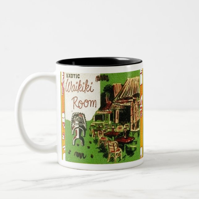 Tiki Art - Exotic Waikiki Room Two-Tone Coffee Mug (Left)