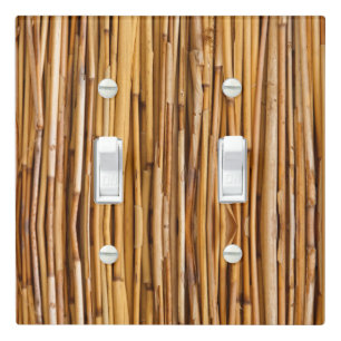 Tiki Bamboo Wood Sticks Light Switch Cover
