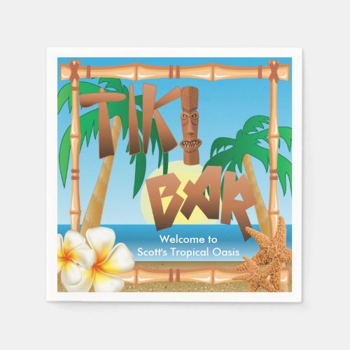 Tiki Bar _ A Tropical Oasis Paper Napkins