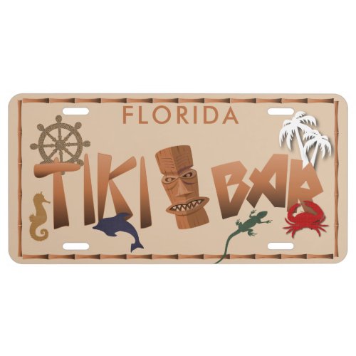 Tiki Bar Add Any State License Plate