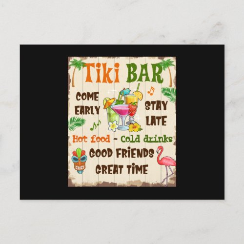 Tiki Bar Announcement Postcard