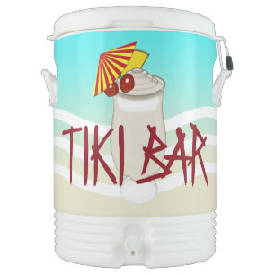 Tiki Bar Beach Waves Beverage Cooler