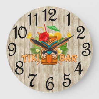 Tiki Bar Beige Acrylic Wall Clock