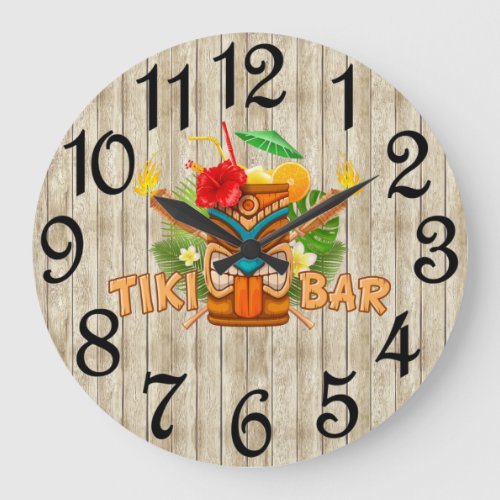 Tiki Bar Beige Acrylic Wall Clock