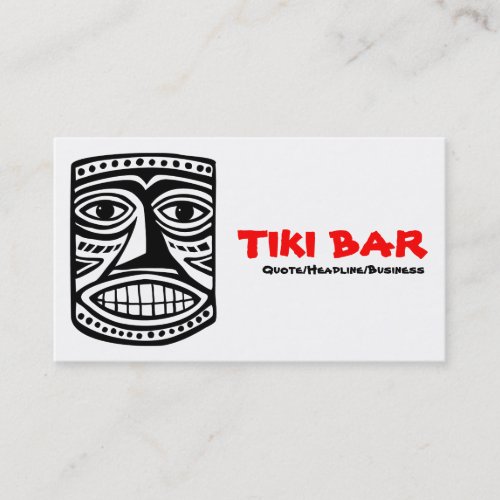 Tiki Bar _ Black Red  White Business Card