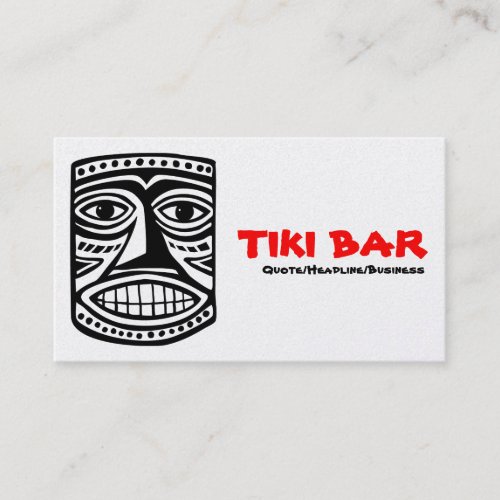 Tiki Bar _ Black Red  White Gold Business Card