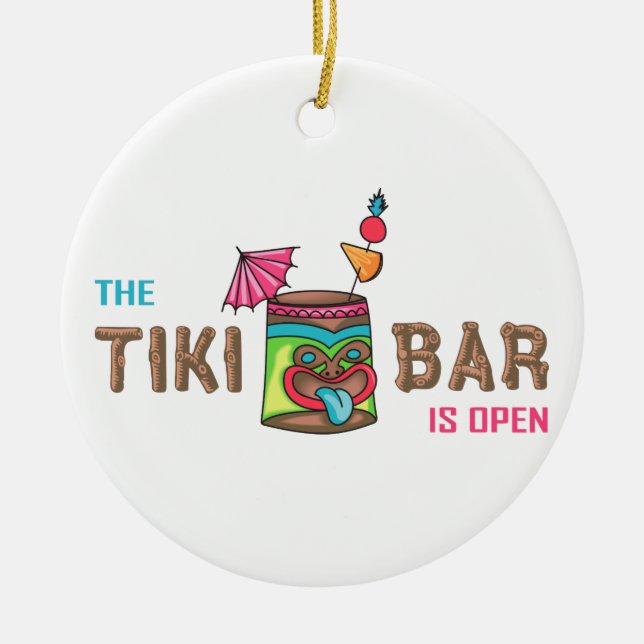 Tiki Bar Ceramic Ornament (Front)