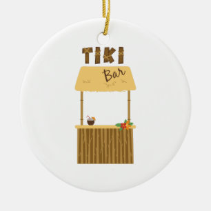 Tiki Bar Ceramic Ornament