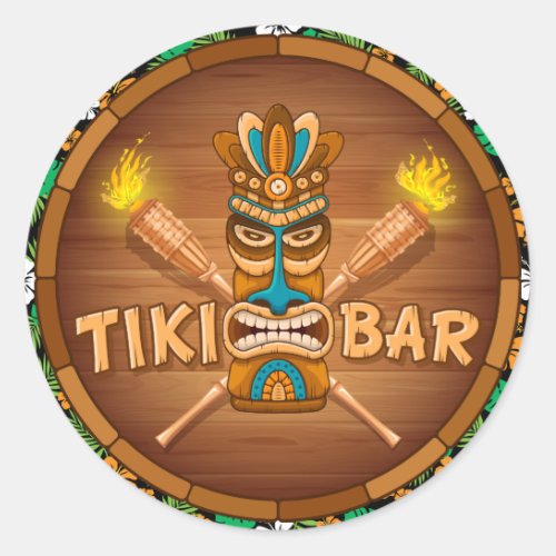 Tiki Bar Classic Round Sticker