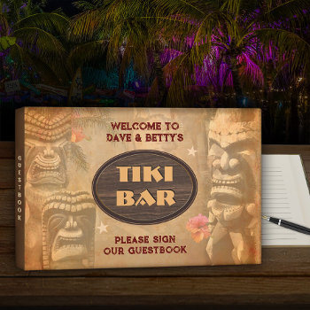 Tiki Bar (customizable)  Guest Book by aura2000 at Zazzle