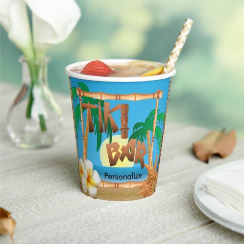 Tiki Bar Design _ Personalize Paper Cups