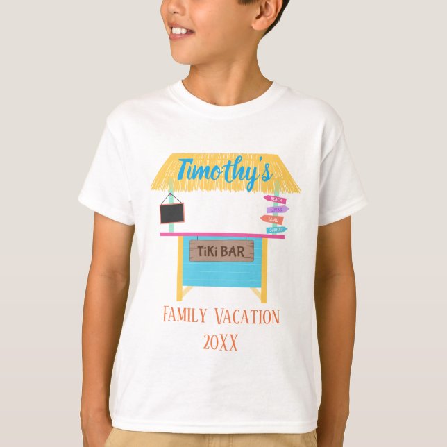 Tiki Bar Family Vacation fun T-Shirt (Front)