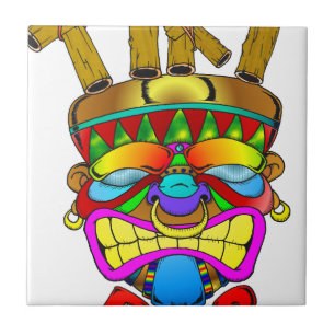 Tiki Bar God Ceramic Tile