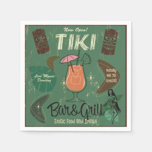 Tiki BarGrill Cocktail Napkins