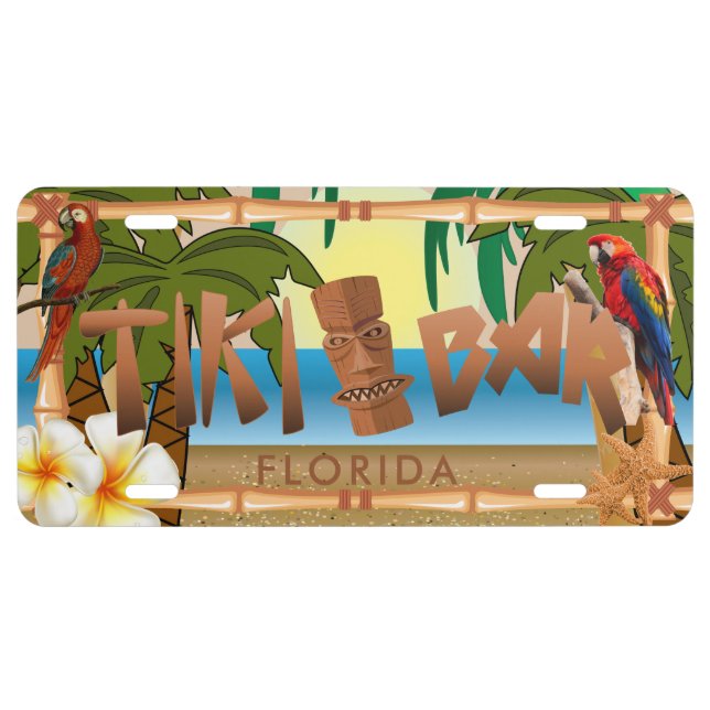 Tiki Bar in Paradise License Plate (Front)