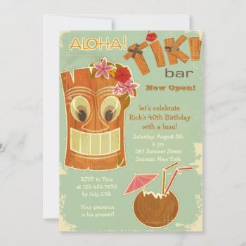 Tiki Bar Invitation by CottonLamb at Zazzle