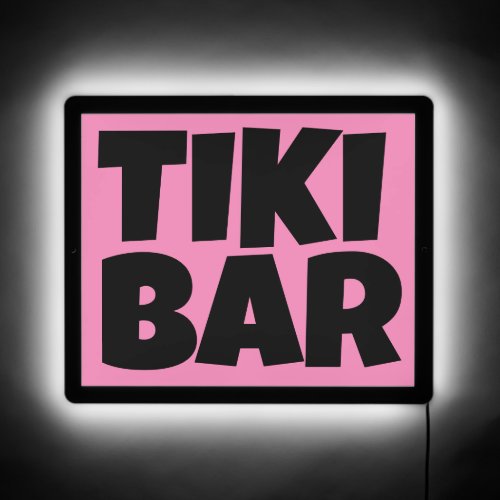 TIKI BAR LED ILLUMINATED LIGHT UP PINK SIGN