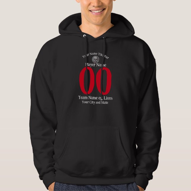 Tiki Bar number name city state slogan T-Shirt Hoodie (Front)