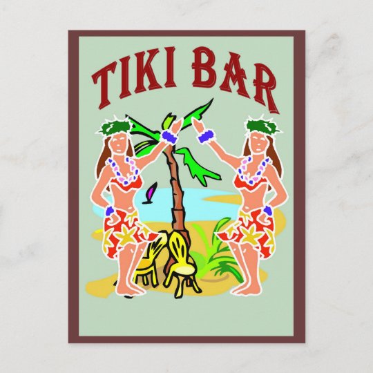 Tiki Bar Postcard