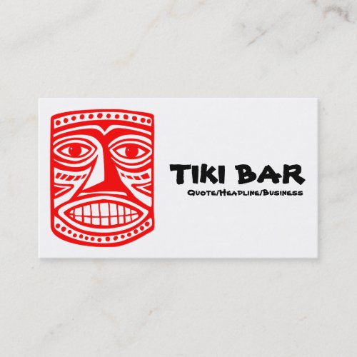 Tiki Bar _ Red Black  White Business Card