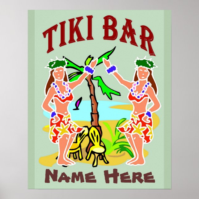 Tiki Bar Sign add name (Front)