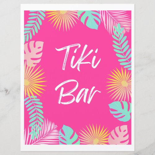 Tiki Bar Sign  Pool Party Signs
