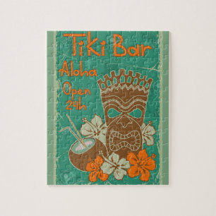 Tiki Bar Vintage Style Jigsaw Puzzle