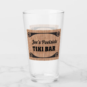 Tiki Bar with name Bamboo Reed Background Glass