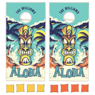 Tiki Beach Aloha  Cornhole Set