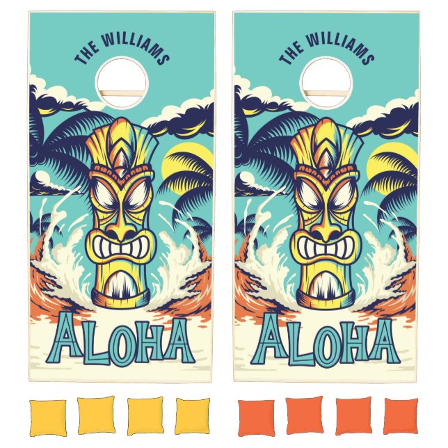 Tiki Beach Aloha  Cornhole Set (Set)