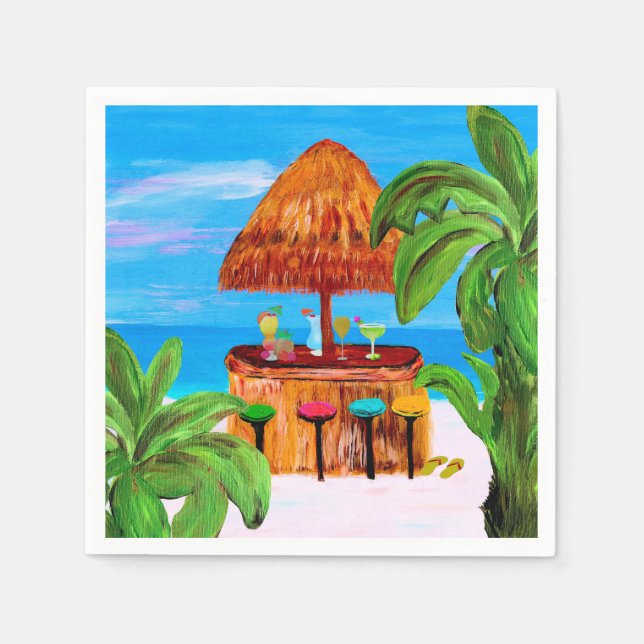Tiki beach bar napkins (Front)