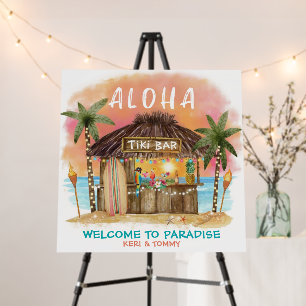 Tiki Beach Bar Tropical Paradise Welcome Foam Board