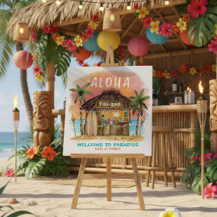 Tiki Beach Bar Tropical Paradise Welcome Foam Board