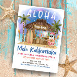 Tiki Beach Bar Tropical Santa Christmas Party Invitation<br><div class="desc">Tropical Christmas party invitation features Santa enjoying a vacation at a Tiki bar on the beach under the moon and stars with palm trees, holiday string lights and Hawaiian "Aloha" and "Mele Kalikimaka" greetings. Tropical cocktails, a pineapple, hibiscus and palm leaves, a surfboard and a parrot in a pirate hat...</div>