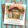Tiki Beach Bar | Tropical Sea Sunset Birthday  Invitation