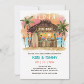 Tiki Beach Bar | Tropical Sunset Sea Baby Shower Invitation (Front)