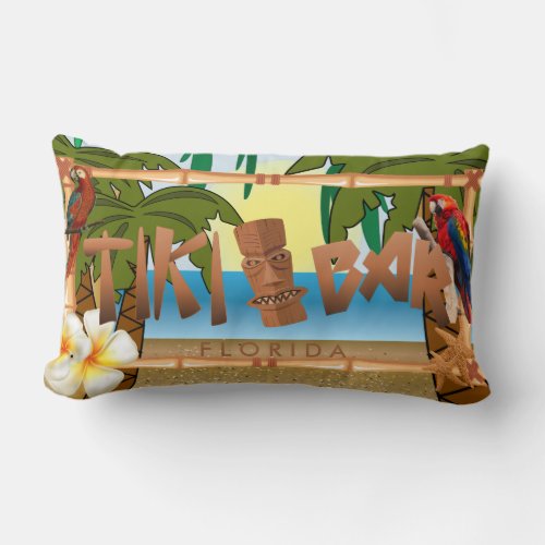 Tiki Beach Design Lumbar Pillow