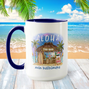Tiki Beach Santa Mele Kalikimaka Christmas Mug