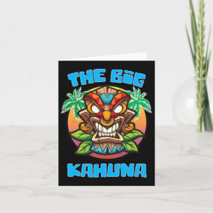 Tiki Big Kahuna Funny Hawaiian Fathers Day Vacatio Card