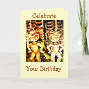 Tiki Birthday Card