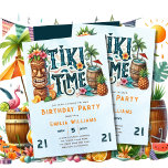 Tiki Birthday Tropical Luau Hawaiian Party at Zazzle