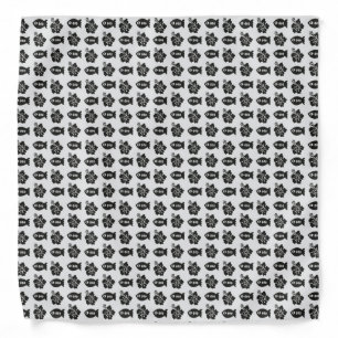 Tiki Black and White Pattern Bandana