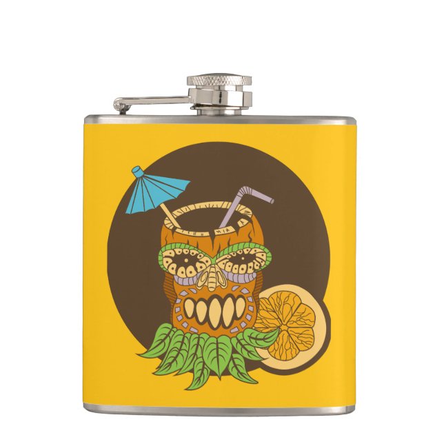 Tiki Cocktail, Funny Flask (Front)