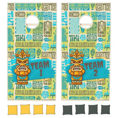 Tiki Cornhole Set