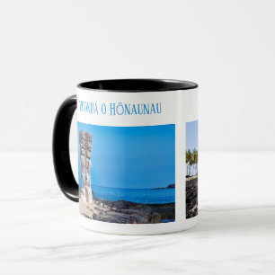 Tiki Couple & Black Lava, Big Island, Hawaii, Mug