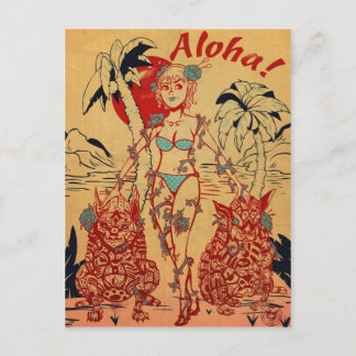 Tiki Dogs Postcard