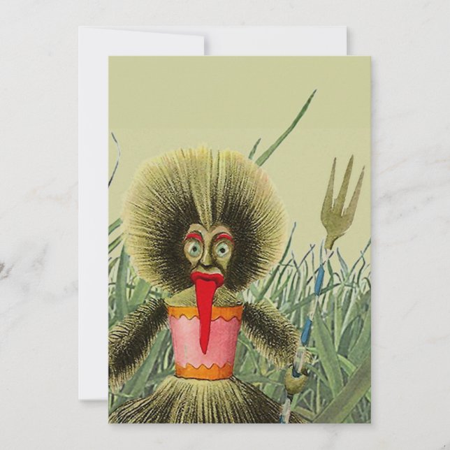 Tiki Doll Grass Lawn Backyard Fun Party Invitation (Front)