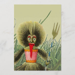 Tiki Doll Grass Lawn Backyard Fun Party Invitation