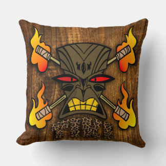 Tiki Fire Throw Pillow