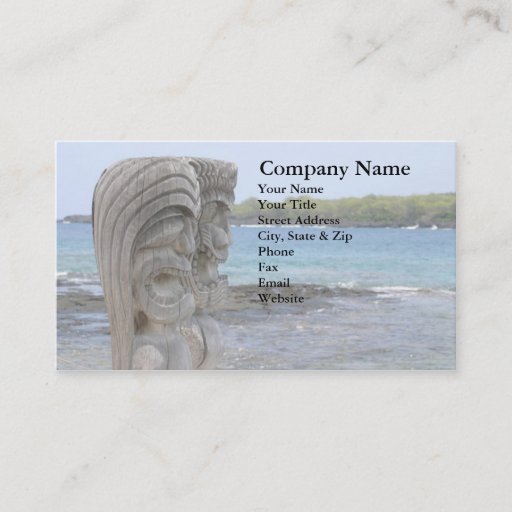 Customizable Tiki Guardians in Kona, Hawaii - Business Card